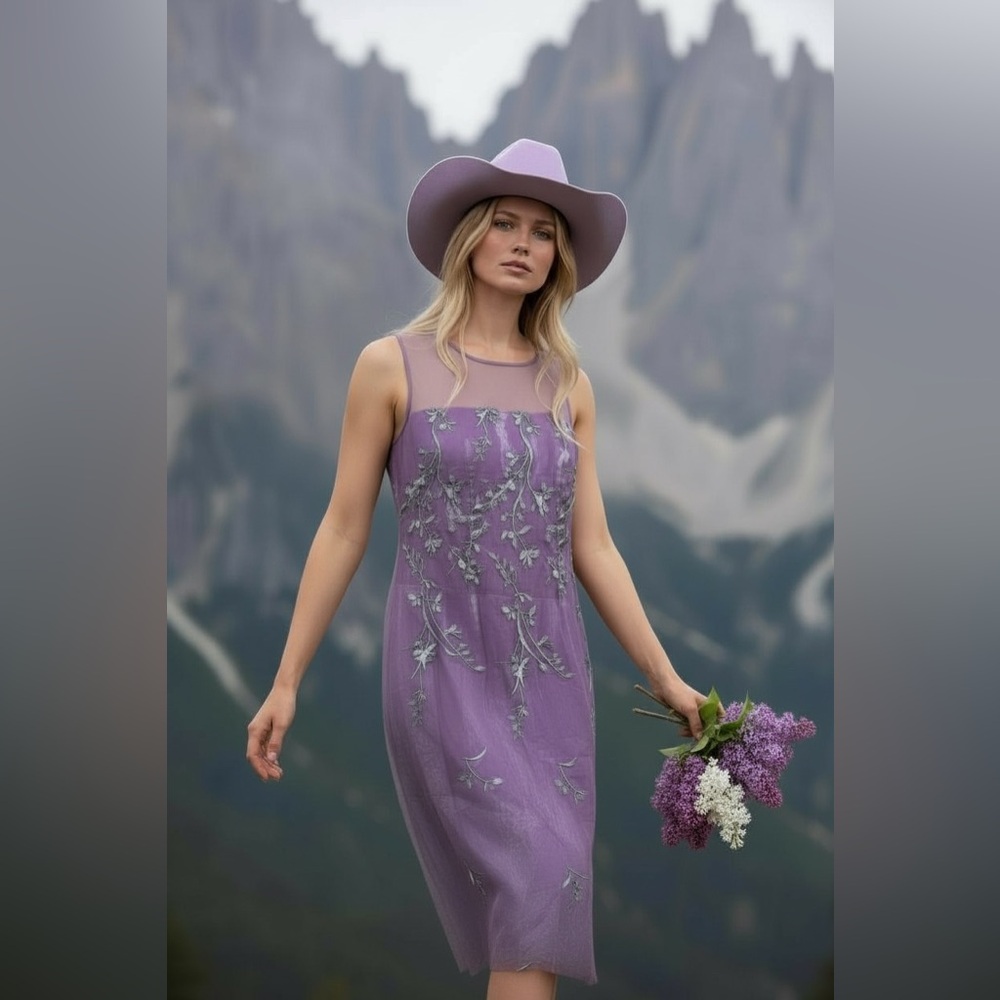 Reggio vintage 90s embroidered gown